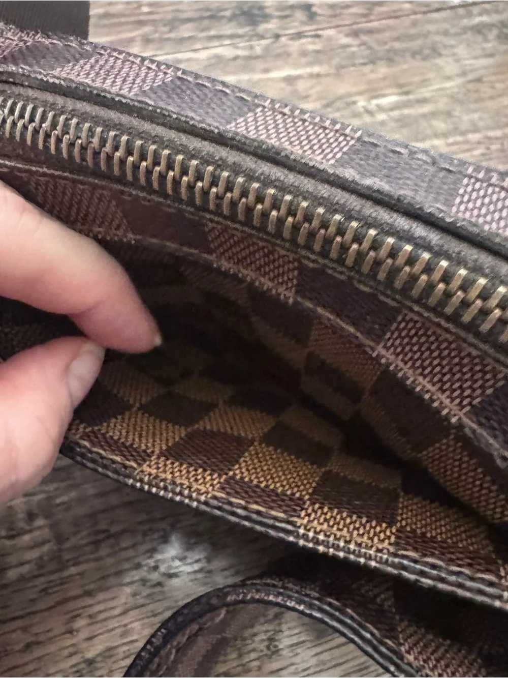 Authentic Louis Vuitton Geronimos Damier Ebene Belt Bag